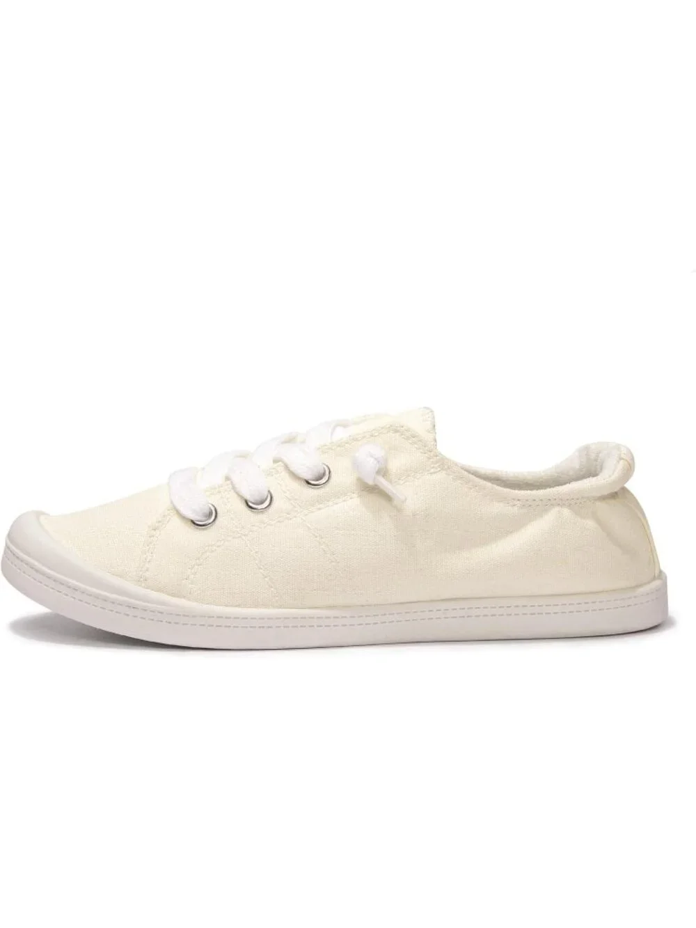 Womens Beige Canvas Slipon Canvas Sneaker Low Top Walking Shoes Fashion Sneakers